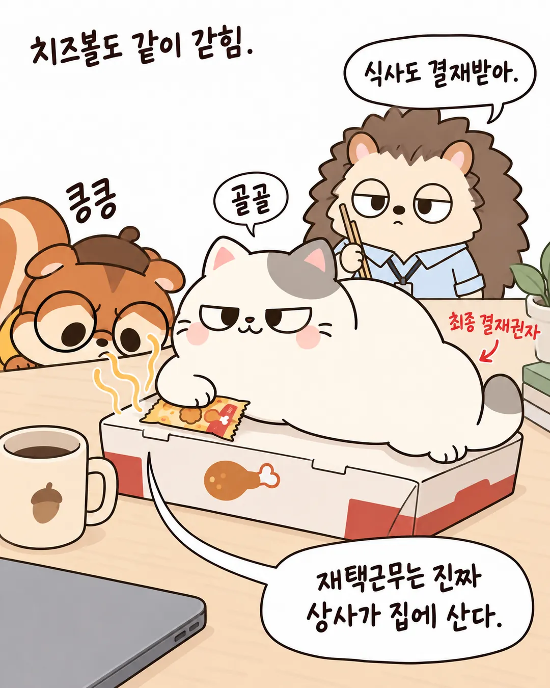 퇴근은 고양이 결재부터 13번 카드
